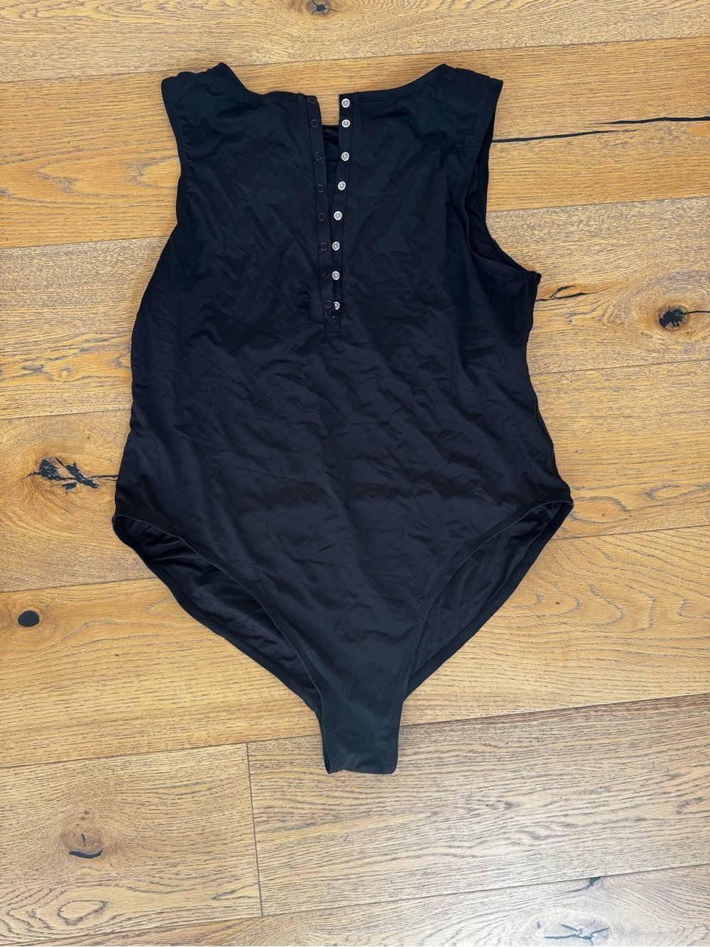 Andie Black Snap-Front One-Piece Bandeau